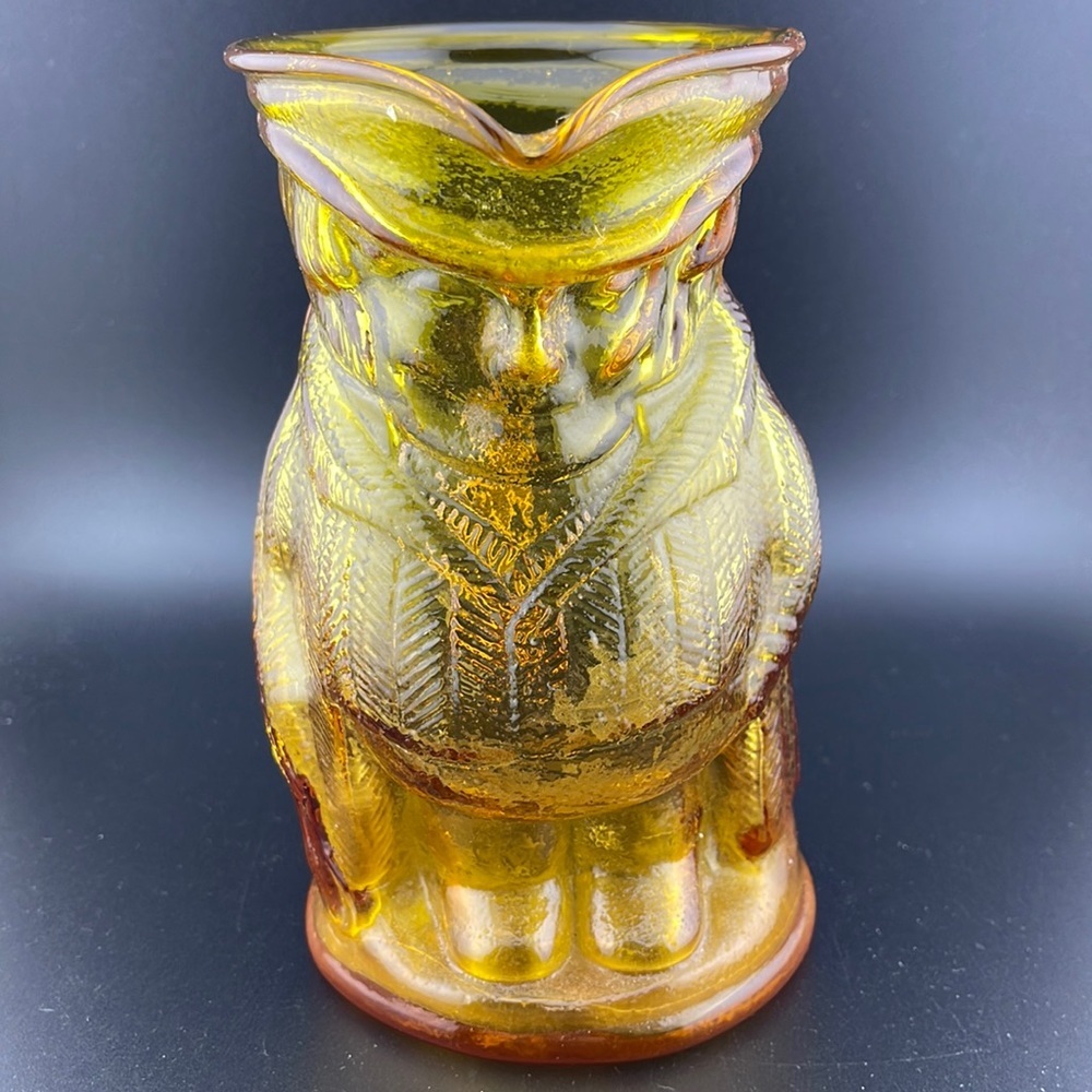 Vintage Kanawha Glass Amber TOBY PITCHER